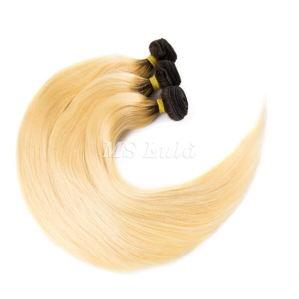 Virgin Natural Straight Hair Bundles Ombre Black Root 613# - Image 2